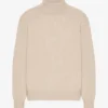 Jersey de cuello alto de lana merina - Blanco marfil