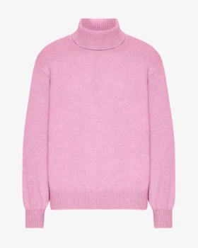 Jersey de cuello alto de lana merina - Flor de cerezo
