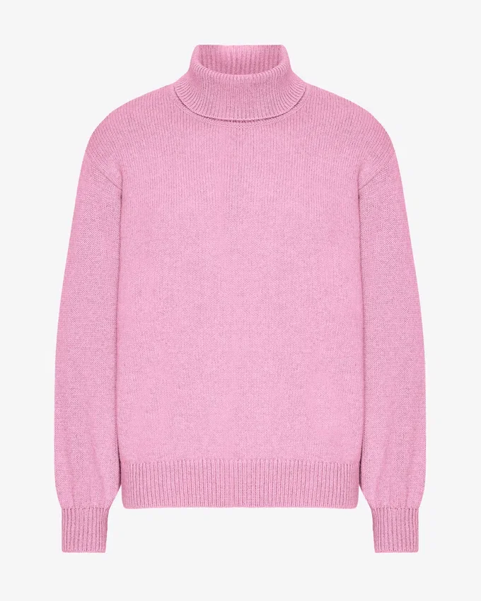 Jersey de cuello alto de lana merina - Flor de cerezo