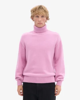 Jersey de cuello alto de lana merina – Flor de cerezo