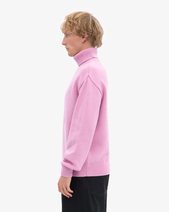 Jersey de cuello alto de lana merina - Flor de cerezo