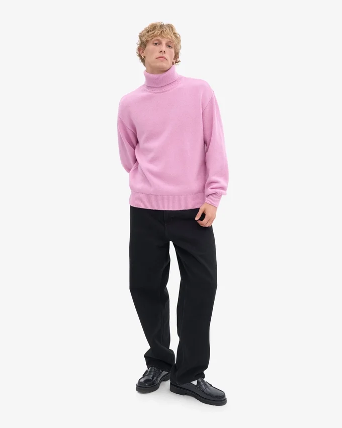 Jersey de cuello alto de lana merina - Flor de cerezo