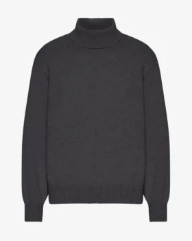 Jersey de cuello alto de lana merina - Gris lava