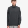 Jersey de cuello alto de lana merina - Gris lava