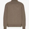 Jersey de cuello alto de lana merina - Gris topo cálido