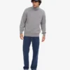 Jersey de cuello alto de lana merina - Gris jaspeado