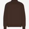 Jersey de cuello alto de lana merina - Marrón café