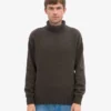 Jersey de cuello alto de lana merina - Marrón café