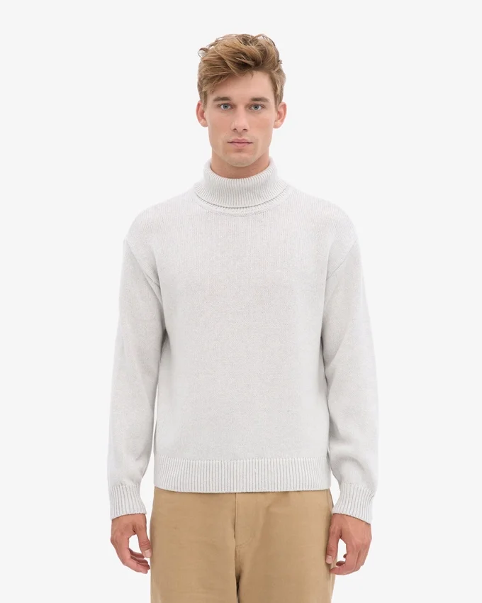 Jersey de cuello alto de lana merina - Mezcla de nieve