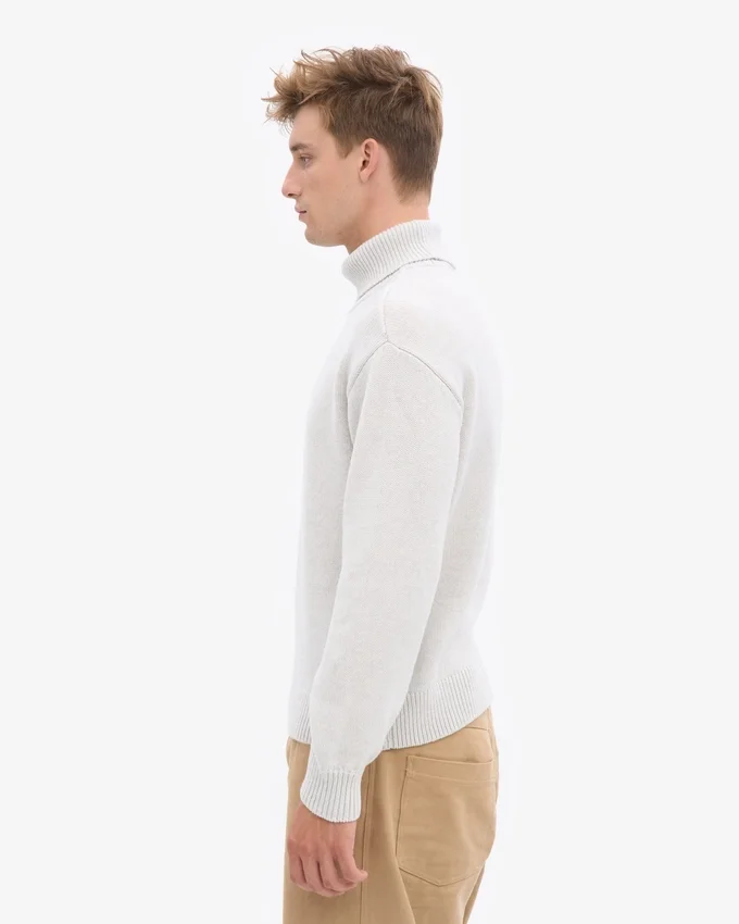 Jersey de cuello alto de lana merina - Mezcla de nieve