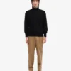 Jersey de cuello alto de lana merina - Negro intenso
