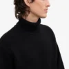 Jersey de cuello alto de lana merina - Negro intenso