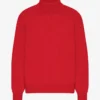 Jersey de cuello alto de lana merina - Rojo escarlata