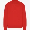 Jersey de cuello alto de lana merina - Rojo mandarina