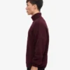 Jersey de cuello alto de lana merina - Rojo sangre de buey