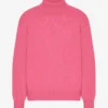 Jersey de cuello alto de lana merina - Rosa chicle