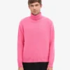 Jersey de cuello alto de lana merina - Rosa chicle