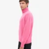 Jersey de cuello alto de lana merina - Rosa chicle