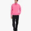 Jersey de cuello alto de lana merina - Rosa chicle