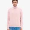 Jersey de cuello alto de lana merina - Rosa descolorido
