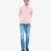 Jersey de cuello alto de lana merina - Rosa descolorido