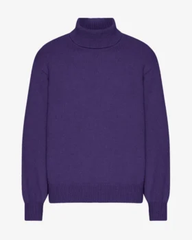 Jersey de cuello alto de lana merina - Ultravioleta