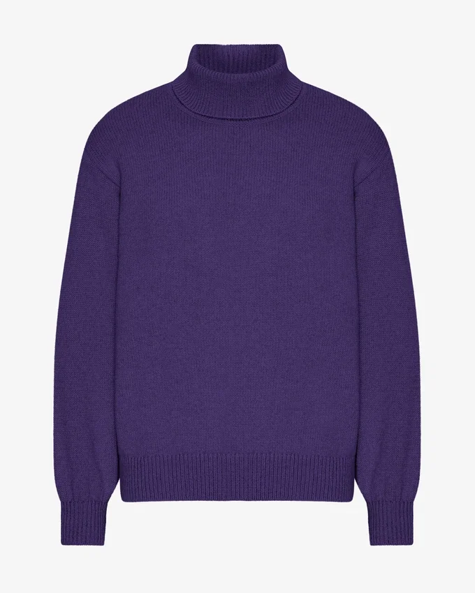 Jersey de cuello alto de lana merina - Ultravioleta