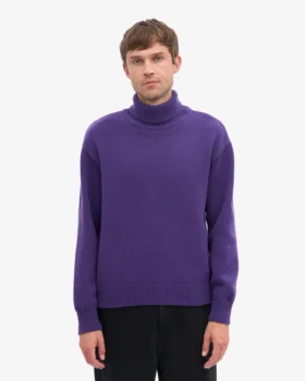 Jersey de cuello alto de lana merina – Ultravioleta
