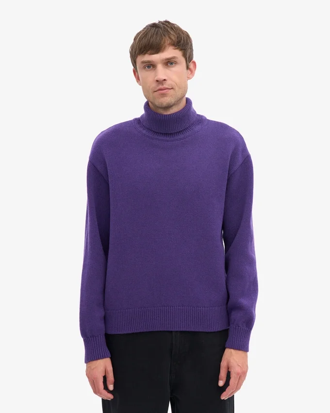 Jersey de cuello alto de lana merina - Ultravioleta
