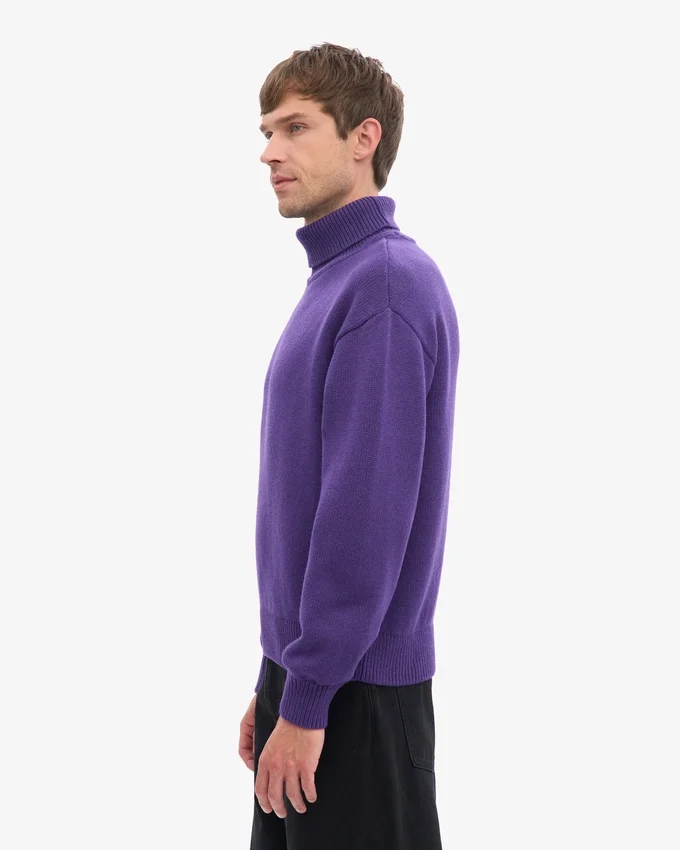 Jersey de cuello alto de lana merina - Ultravioleta