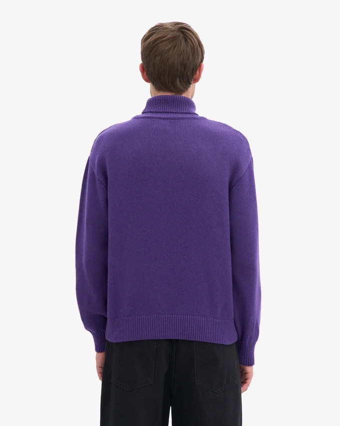 Jersey de cuello alto de lana merina - Ultravioleta