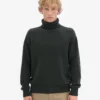 Jersey de cuello alto de lana merina - Verde cazador