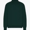 Jersey de cuello alto de lana merina - Verde esmeralda