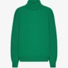 Jersey de cuello alto de lana merina - Verde Kelly