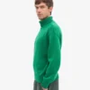 Jersey de cuello alto de lana merina - Verde Kelly