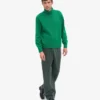 Jersey de cuello alto de lana merina - Verde Kelly