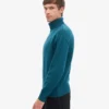Jersey de cuello alto de lana merina - Verde océano
