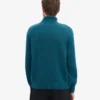 Jersey de cuello alto de lana merina - Verde océano