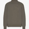 Jersey de cuello alto de lana merina - Verde oliva apagado