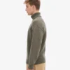 Jersey de cuello alto de lana merina - Verde oliva apagado