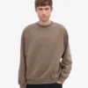Jersey de cuello alto orgánico oversize - Marrón cedro