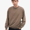 Jersey de cuello alto orgánico oversize - Marrón cedro