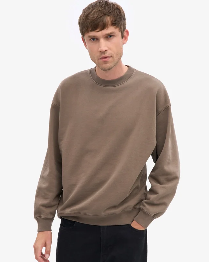 Jersey de cuello alto orgánico oversize - Marrón cedro