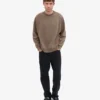 Jersey de cuello alto orgánico oversize - Marrón cedro