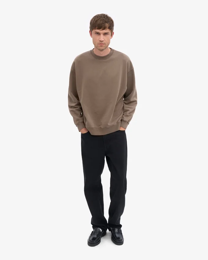 Jersey de cuello alto orgánico oversize - Marrón cedro