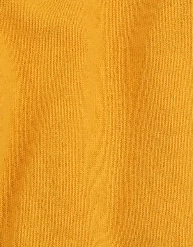 Jersey de cuello redondo de lana merina ligera - Amarillo quemado