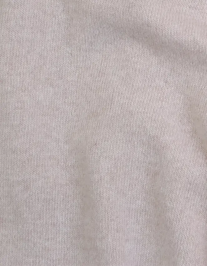 Jersey de cuello redondo de lana merina ligera - Blanco marfil