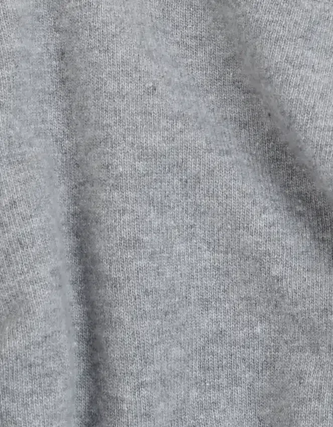 Jersey de cuello redondo de lana merina ligera - Gris jaspeado