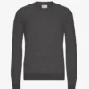 Jersey de cuello redondo de lana merina ligera - Gris lava