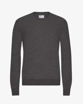 Jersey de cuello redondo de lana merina ligera - Gris lava